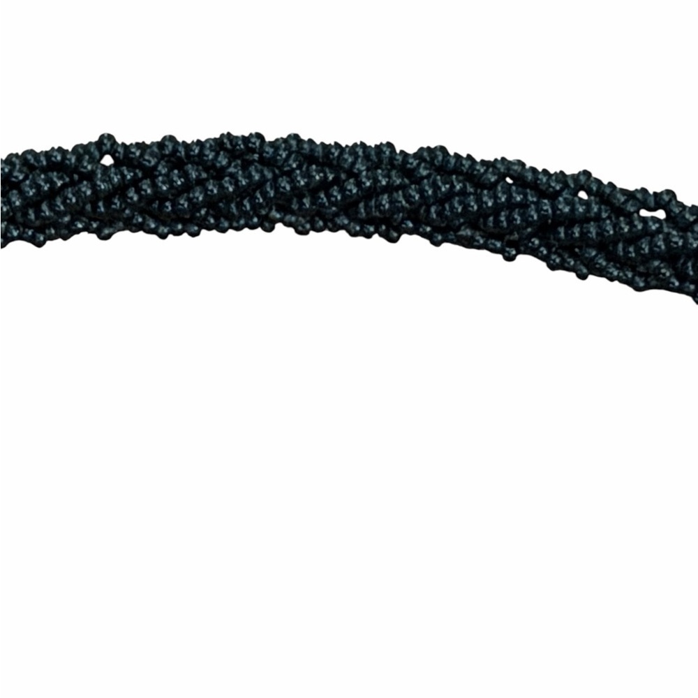 Elegant Black Bead Knotted Tassel Necklace Detailed and Gorgeous see pics - Picture 5 of 7